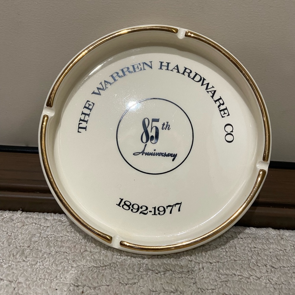 85th Anniversary Commemorative Ashtray with Gold Trim